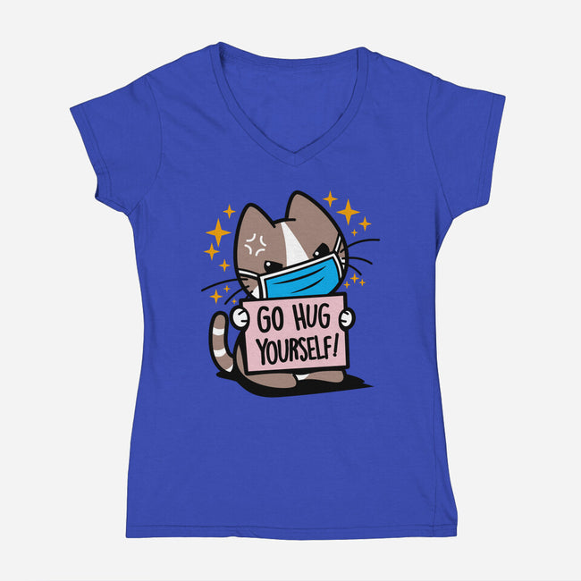 No Free Hugs-womens v-neck tee-Boggs Nicolas