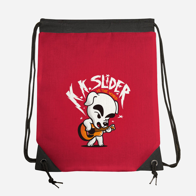 K.K. Slider vs the World-none drawstring bag-eduely