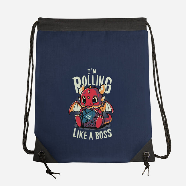 Rolling Like A Boss-none drawstring bag-Typhoonic