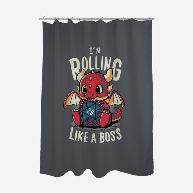Rolling Like A Boss-none polyester shower curtain-Typhoonic