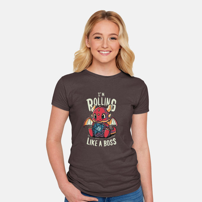 Rolling Like A Boss-womens fitted tee-Typhoonic