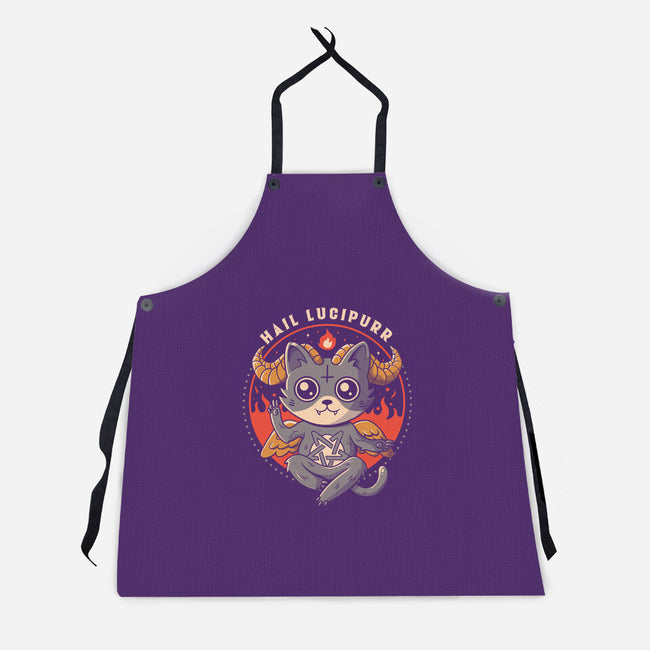 Hail Lucipurr-unisex kitchen apron-eduely