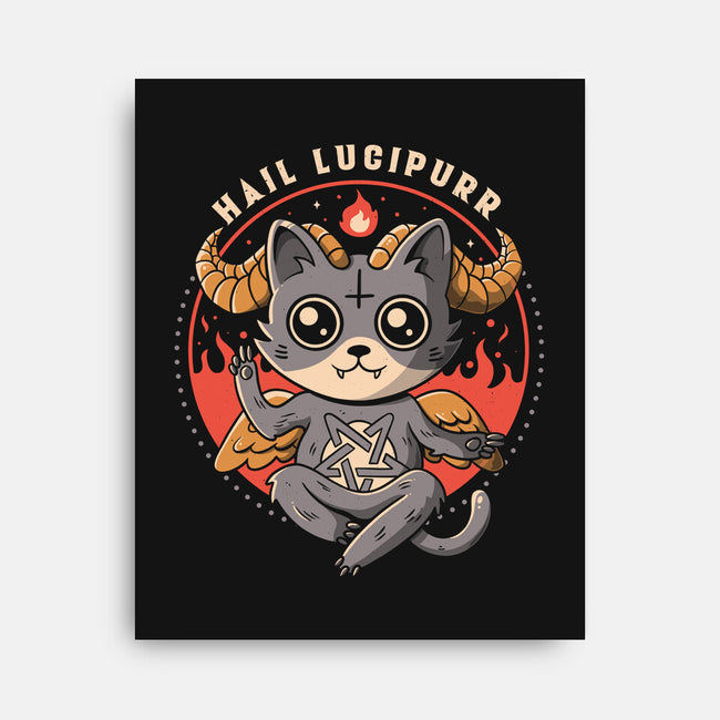 Hail Lucipurr-none stretched canvas-eduely