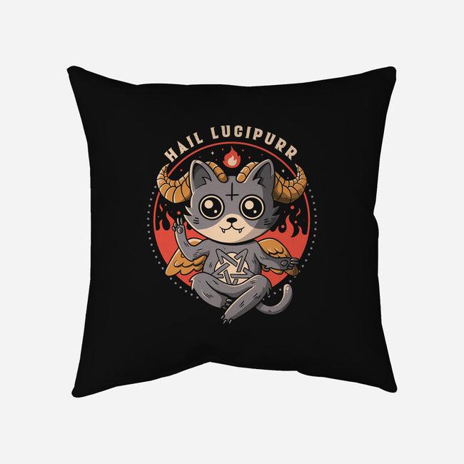 Hail Lucipurr-none removable cover w insert throw pillow-eduely