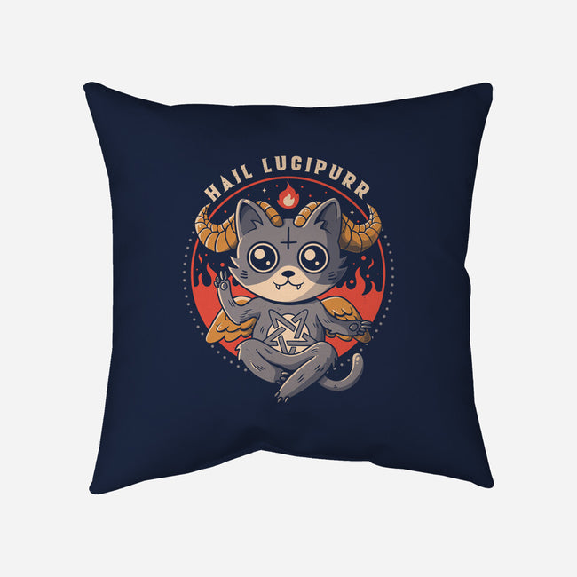 Hail Lucipurr-none removable cover w insert throw pillow-eduely