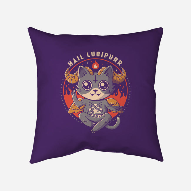 Hail Lucipurr-none removable cover w insert throw pillow-eduely