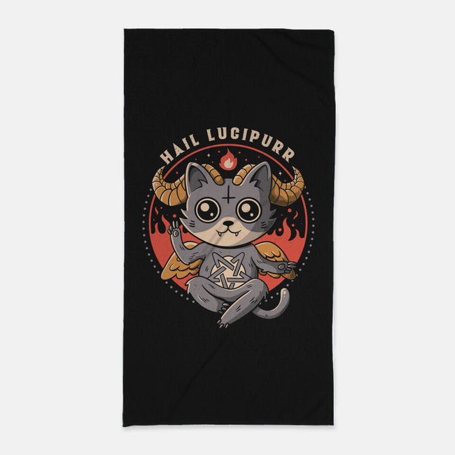 Hail Lucipurr-none beach towel-eduely