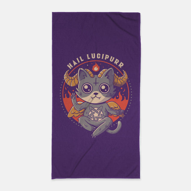 Hail Lucipurr-none beach towel-eduely