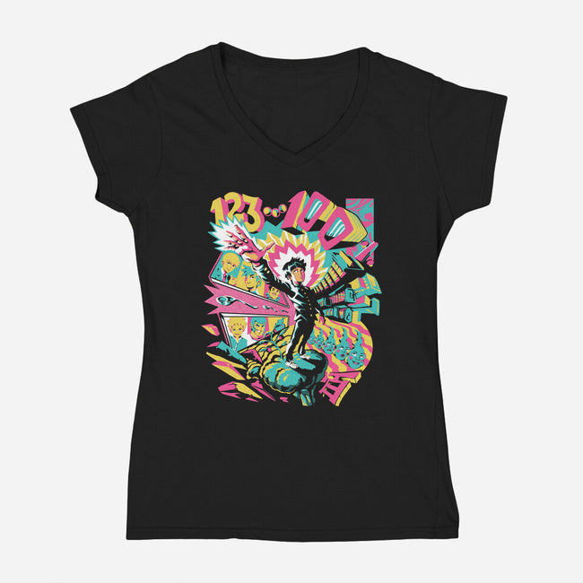 Psychedelic 100-womens v-neck tee-ilustrata