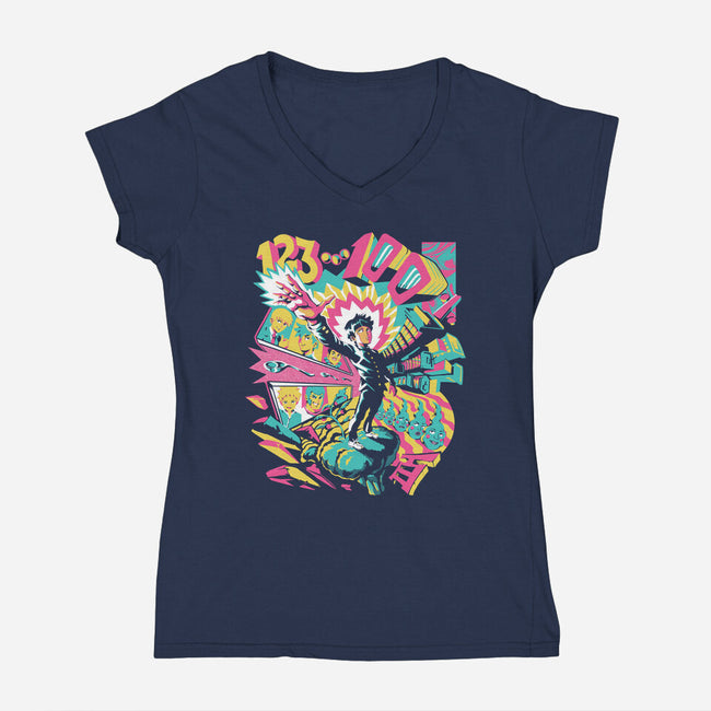 Psychedelic 100-womens v-neck tee-ilustrata