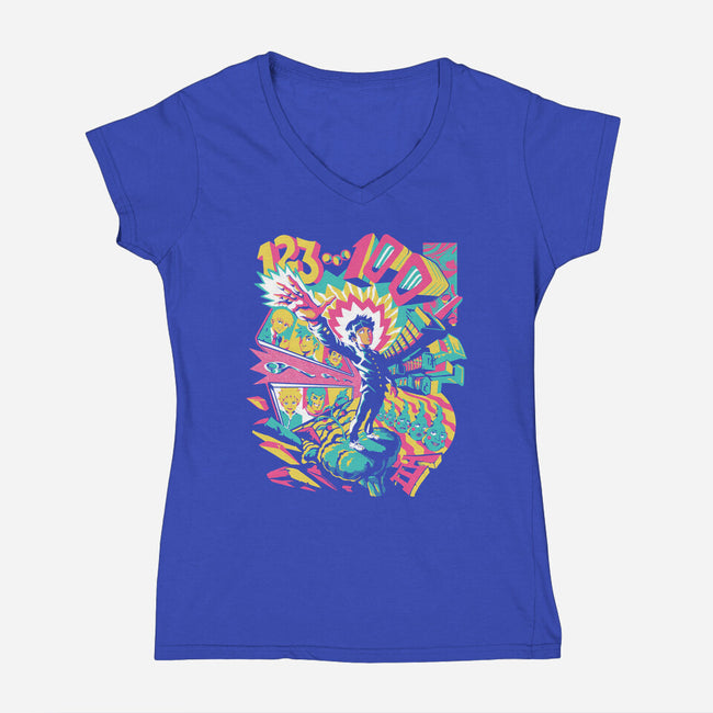 Psychedelic 100-womens v-neck tee-ilustrata