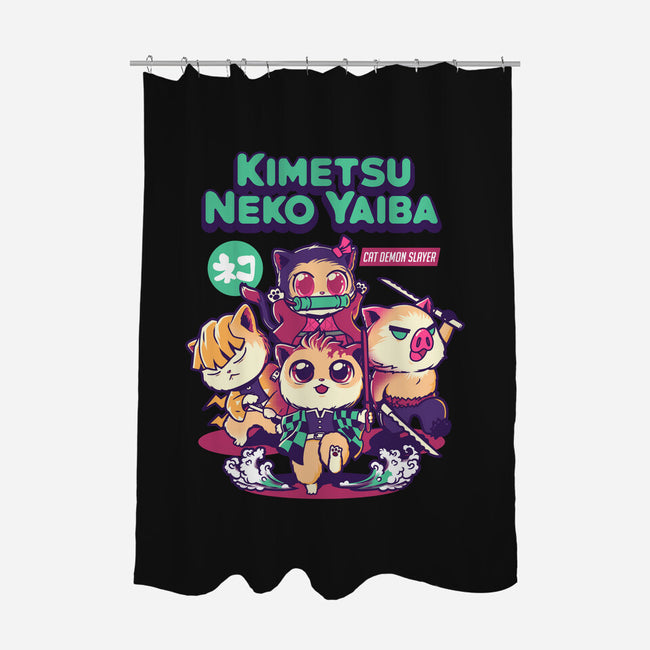 Kimetsu Neko Yaiba-none polyester shower curtain-wehkid