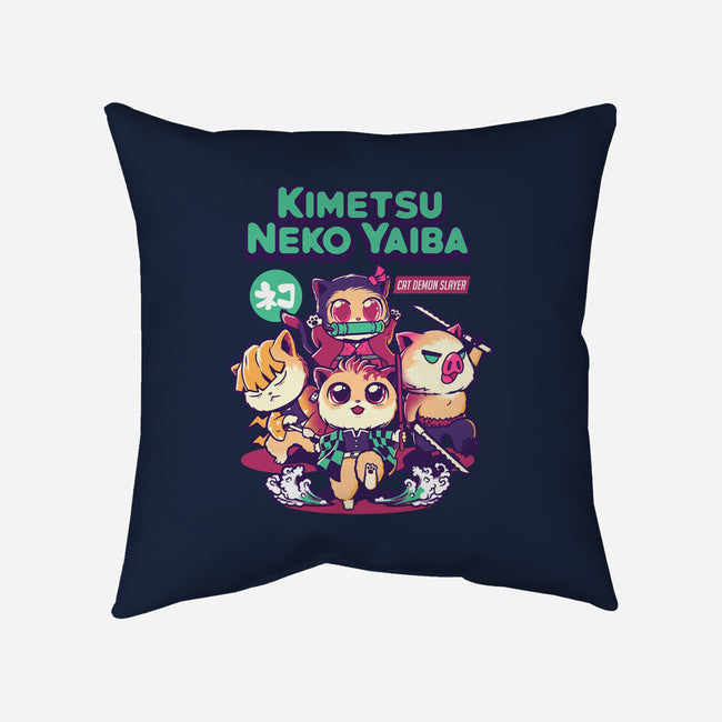 Kimetsu Neko Yaiba-none removable cover throw pillow-wehkid