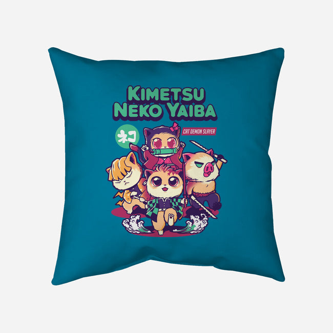 Kimetsu Neko Yaiba-none removable cover throw pillow-wehkid