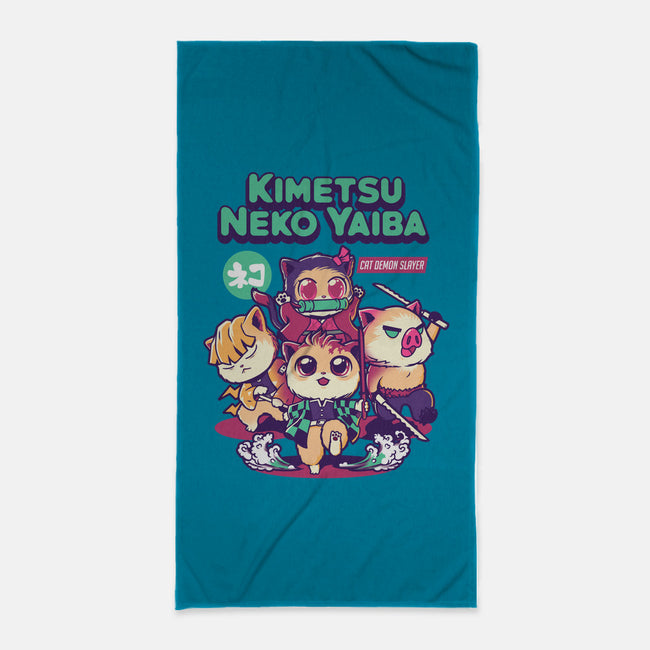 Kimetsu Neko Yaiba-none beach towel-wehkid
