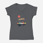 Wild as a Fox-womens v-neck tee-rocketman_art