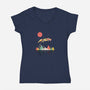 Wild as a Fox-womens v-neck tee-rocketman_art