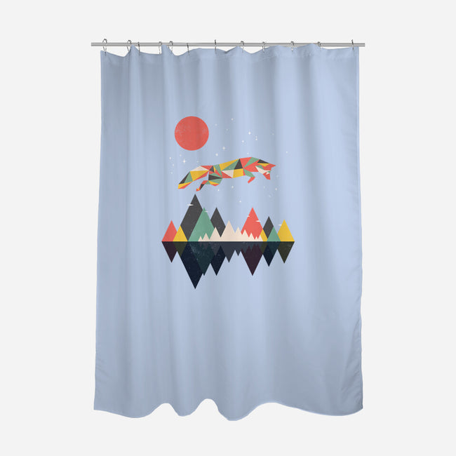 Wild as a Fox-none polyester shower curtain-rocketman_art