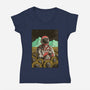 Space Flowers-womens v-neck tee-artofvelazquez