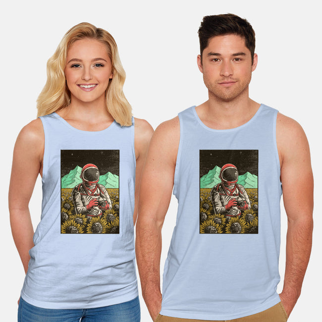 Space Flowers-unisex basic tank-artofvelazquez