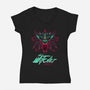 2077-womens v-neck tee-theteenosaur