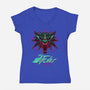 2077-womens v-neck tee-theteenosaur