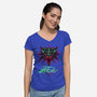 2077-womens v-neck tee-theteenosaur