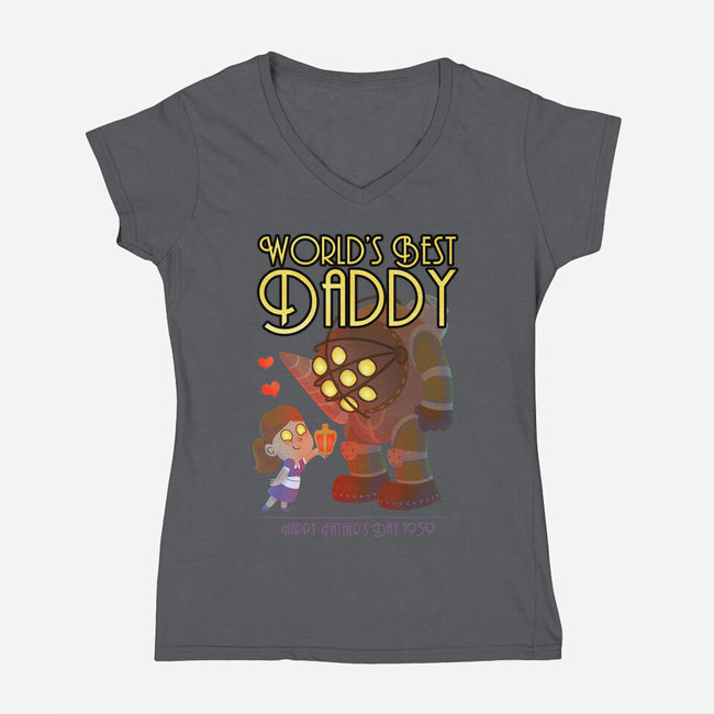 World's Best Big Daddy-womens v-neck tee-queenmob
