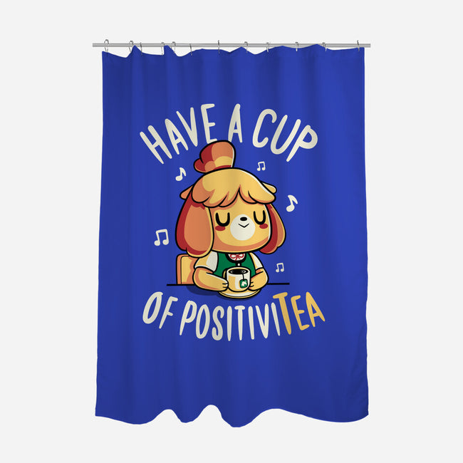 Cup of Positivitea-none polyester shower curtain-Typhoonic