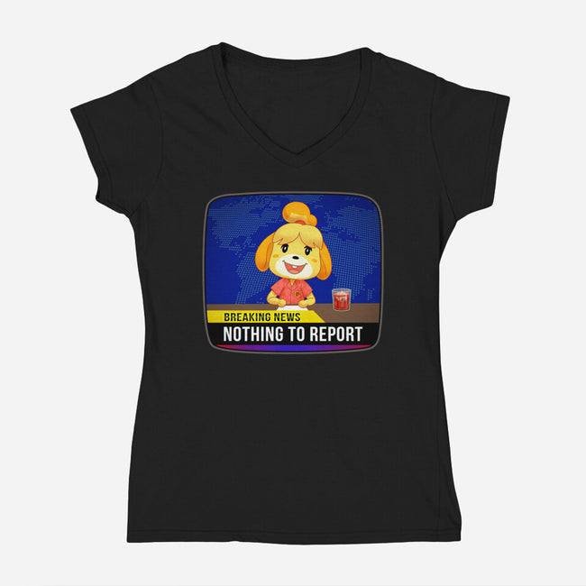 Nothing to Report-womens v-neck tee-Odin Campoy