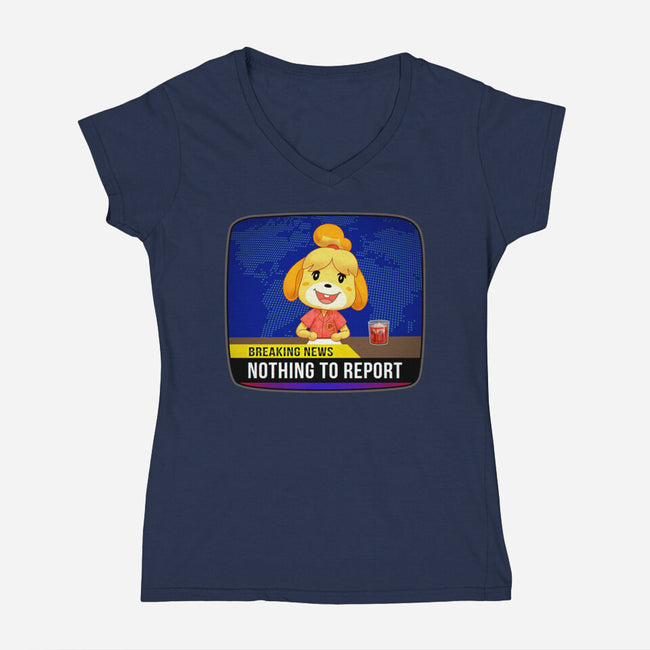 Nothing to Report-womens v-neck tee-Odin Campoy