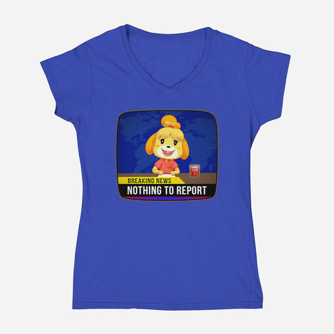 Nothing to Report-womens v-neck tee-Odin Campoy