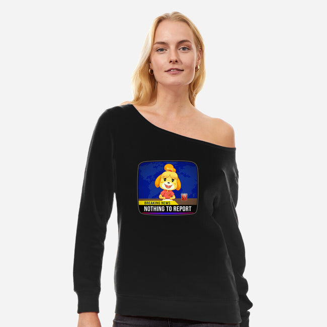 Nothing to Report-womens off shoulder sweatshirt-Odin Campoy