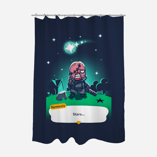 Stars-none polyester shower curtain-theteenosaur