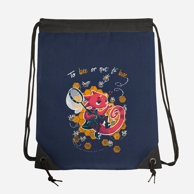 To Bee Or Not To Bee-none drawstring bag-theteenosaur