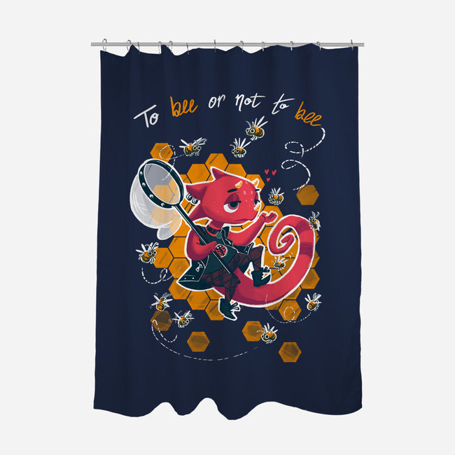 To Bee Or Not To Bee-none polyester shower curtain-theteenosaur
