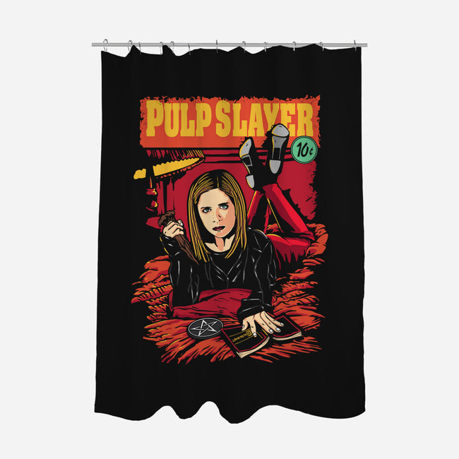 Pulp Slayer-none polyester shower curtain-dalethesk8er