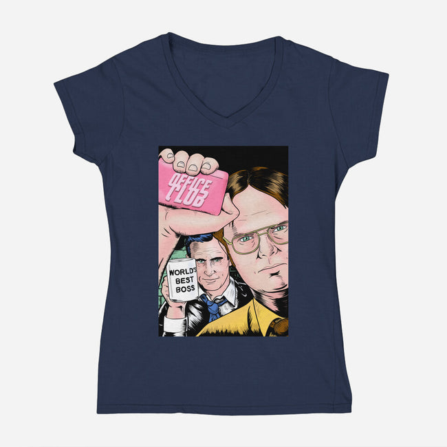 Office Club-womens v-neck tee-MarianoSan