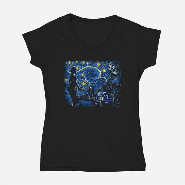 Starry Evil-womens v-neck tee-ddjvigo