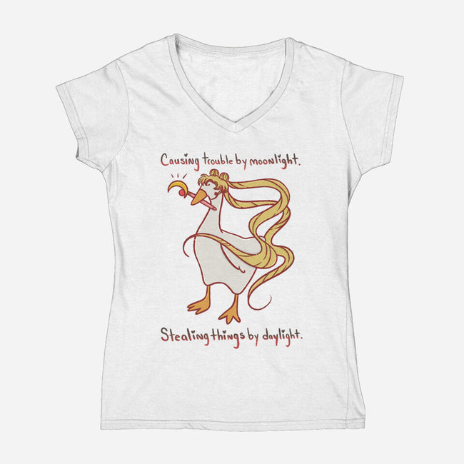 Sailor Goose-womens v-neck tee-substitutejiji