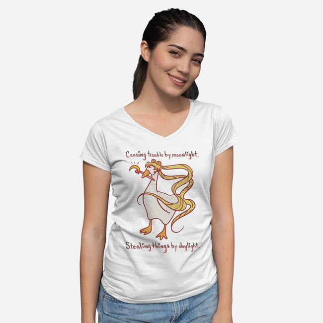 Sailor Goose-womens v-neck tee-substitutejiji