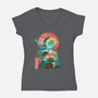 Ukiyo-E Hyrule Hero-womens v-neck tee-dandingeroz