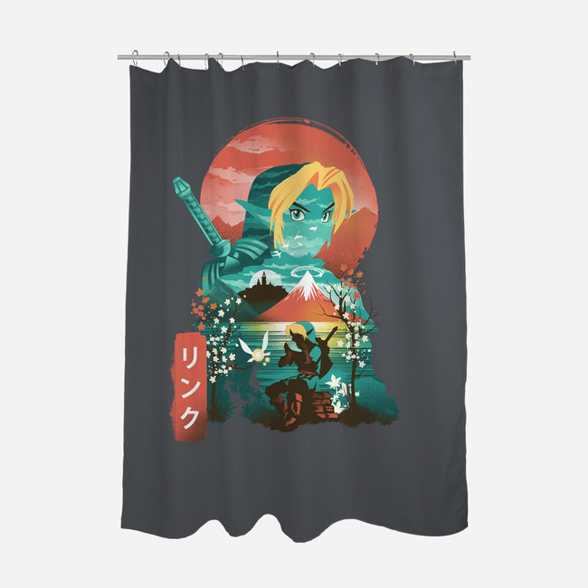 Ukiyo-E Hyrule Hero-none polyester shower curtain-dandingeroz