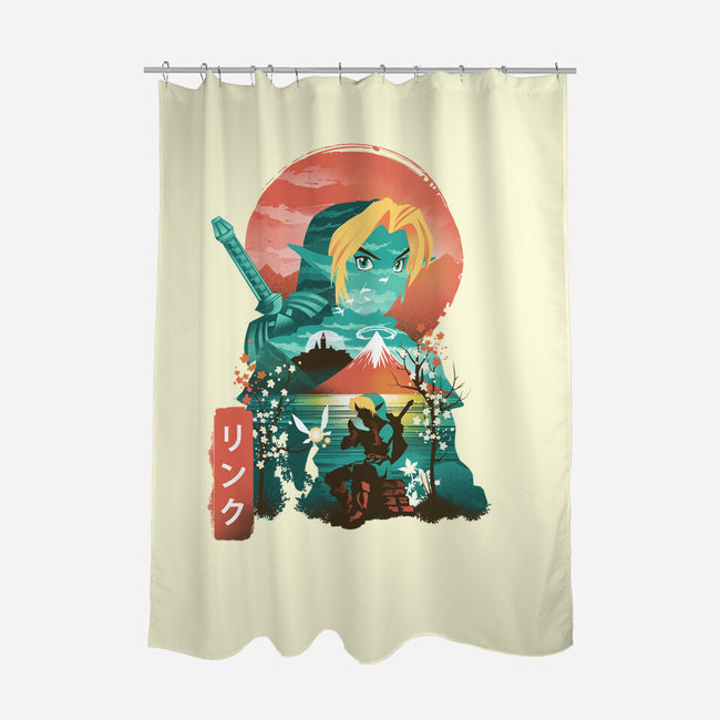 Ukiyo-E Hyrule Hero-none polyester shower curtain-dandingeroz