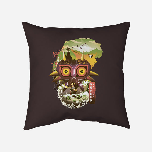 Ukiyo-E Majora-none removable cover w insert throw pillow-dandingeroz