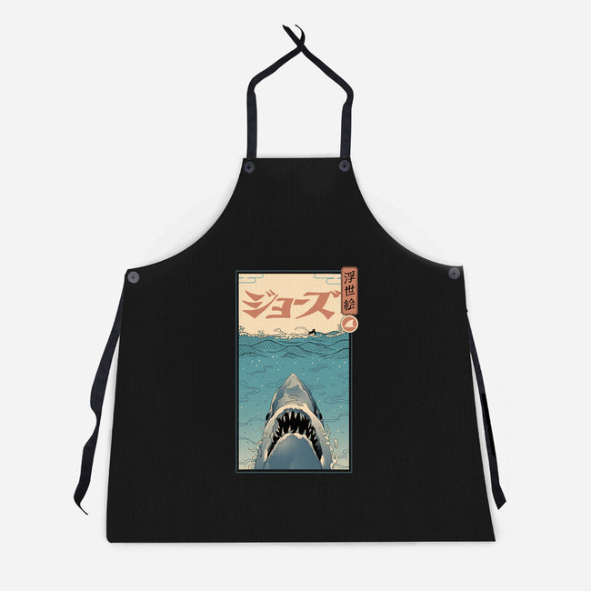 Shark Ukiyo-E-unisex kitchen apron-vp021