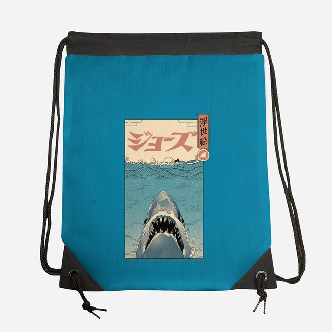 Shark Ukiyo-E-none drawstring bag-vp021
