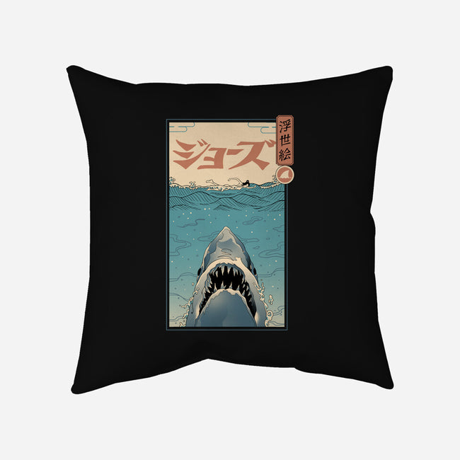 Shark Ukiyo-E-none removable cover w insert throw pillow-vp021