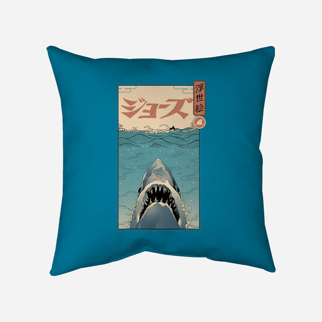 Shark Ukiyo-E-none removable cover w insert throw pillow-vp021