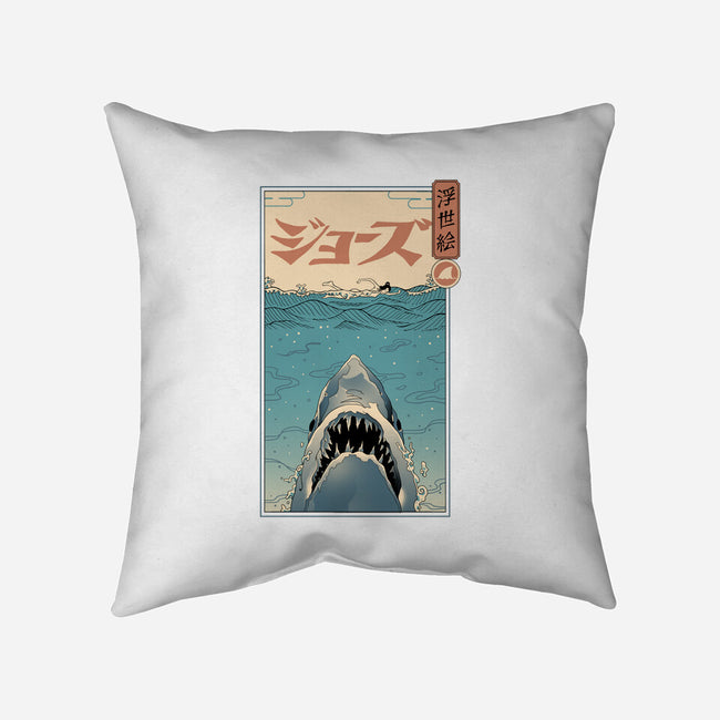 Shark Ukiyo-E-none removable cover w insert throw pillow-vp021